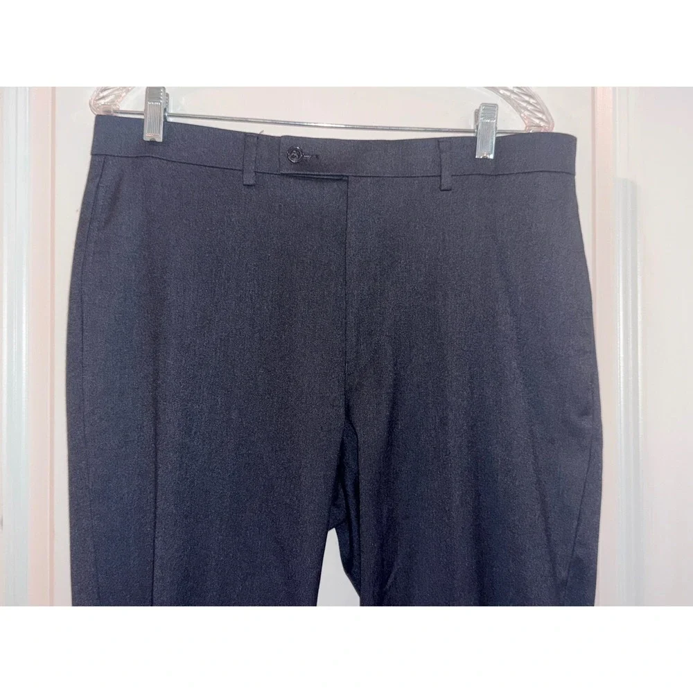 Lauren Ralph‎ Lauren Mens 34X34 Navy Blue Stretch Dress Pants Flat Front Solid